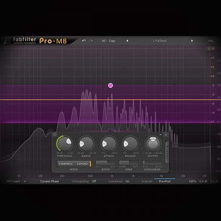 Side-chain Expansion - Bass and Kick processing screen shows the fabfilter pro mb multiband compressor plugin